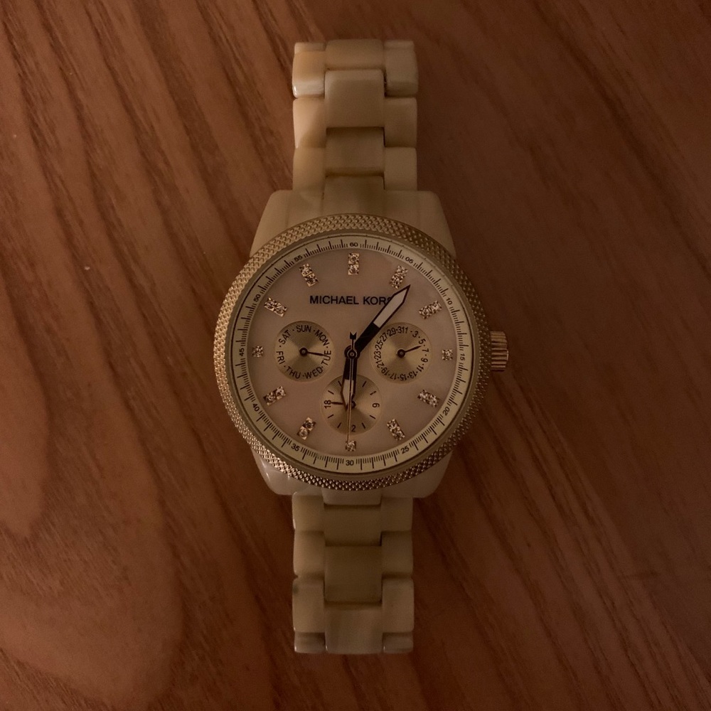 Michael Kors Mother of Pearl Gold Tone Watch